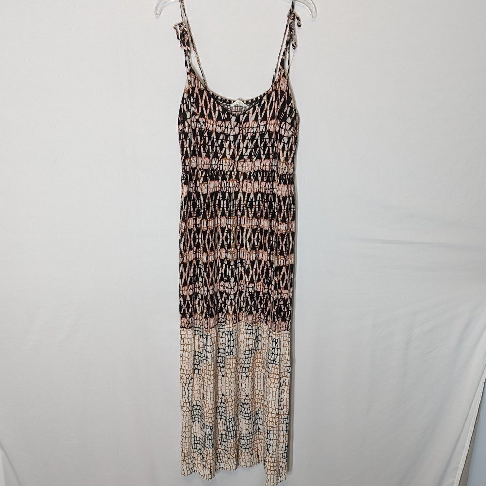 Women's "June & Hudson" Brown Tank Maxi Dress; Adjustable Straps; Smocked Size M